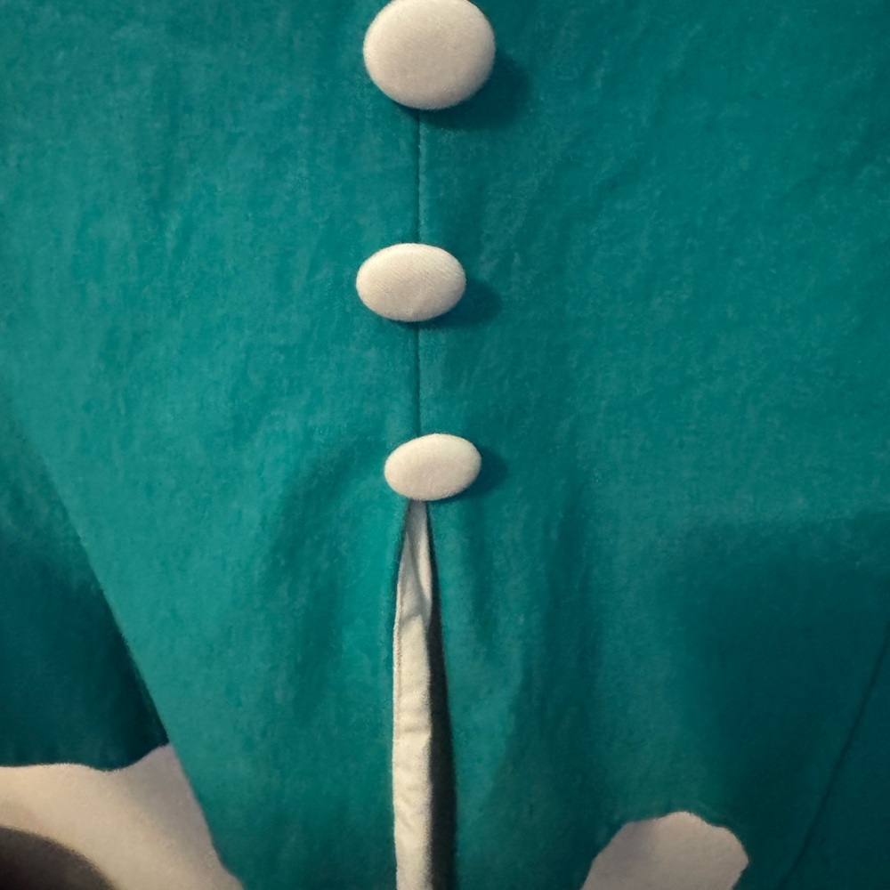 Voodoo Vixen Teal Dress with White Details - Picture 3 of 10